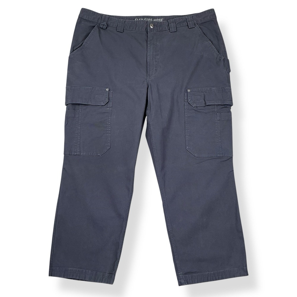 Duluth Pants Men 46x30 (ACTUAL 43x28) Gray Flex Fire‎ Hose Cargo